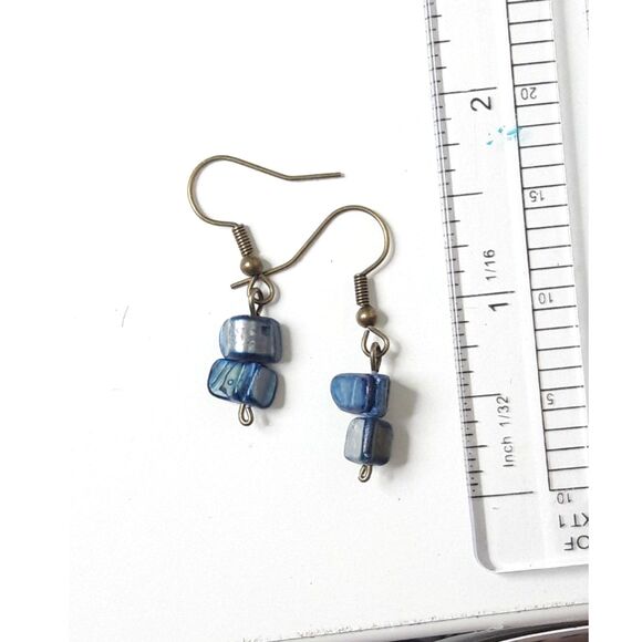 artisan earrings 214#mfs MOP shell navy earrings Nautical beach sailboat earring - Picture 5 of 7